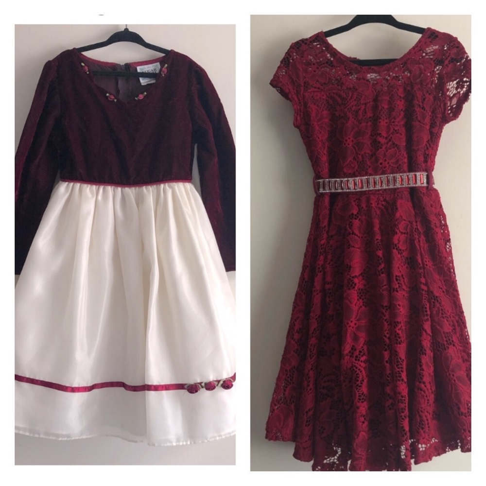 SOLD TWO Dresses: Burgundy Girls Dresses Bundle size 6